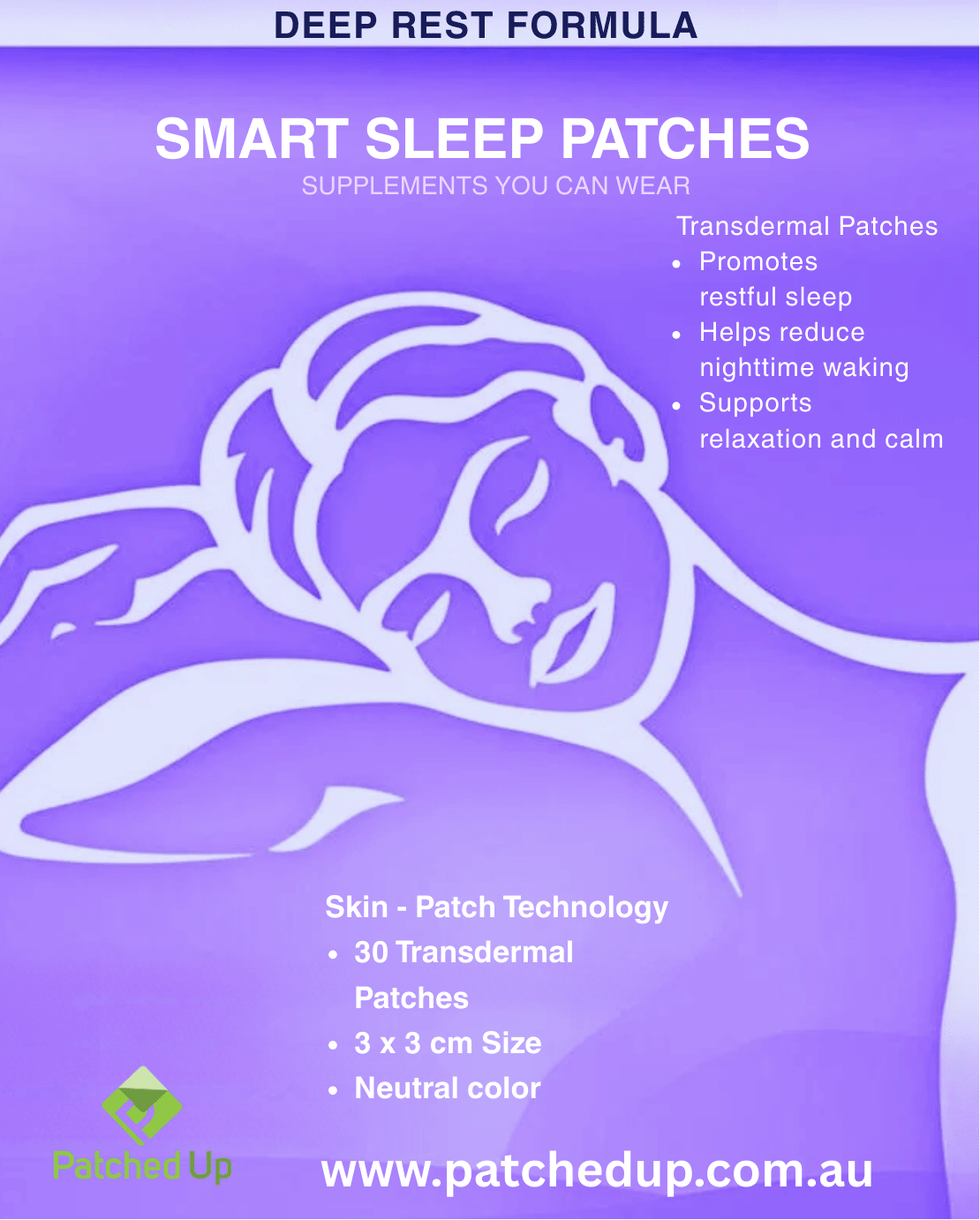 Smart Sleep Patches – With Melatonin, Magnesium, Tryptophan - Patched Up