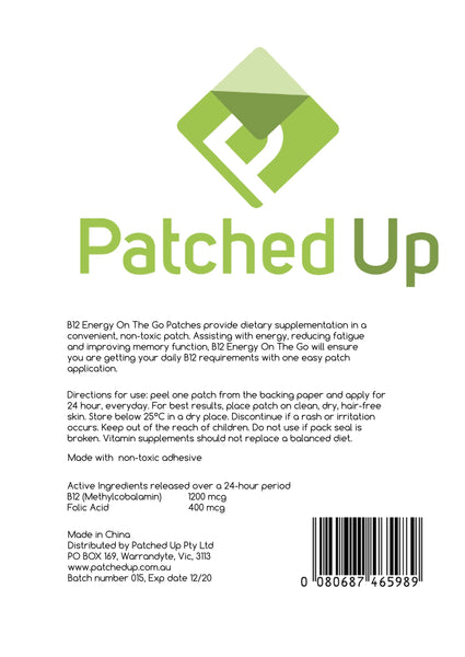 Smart Vitamin B12 Patches – Methylcobalamin for Energy & Focus
