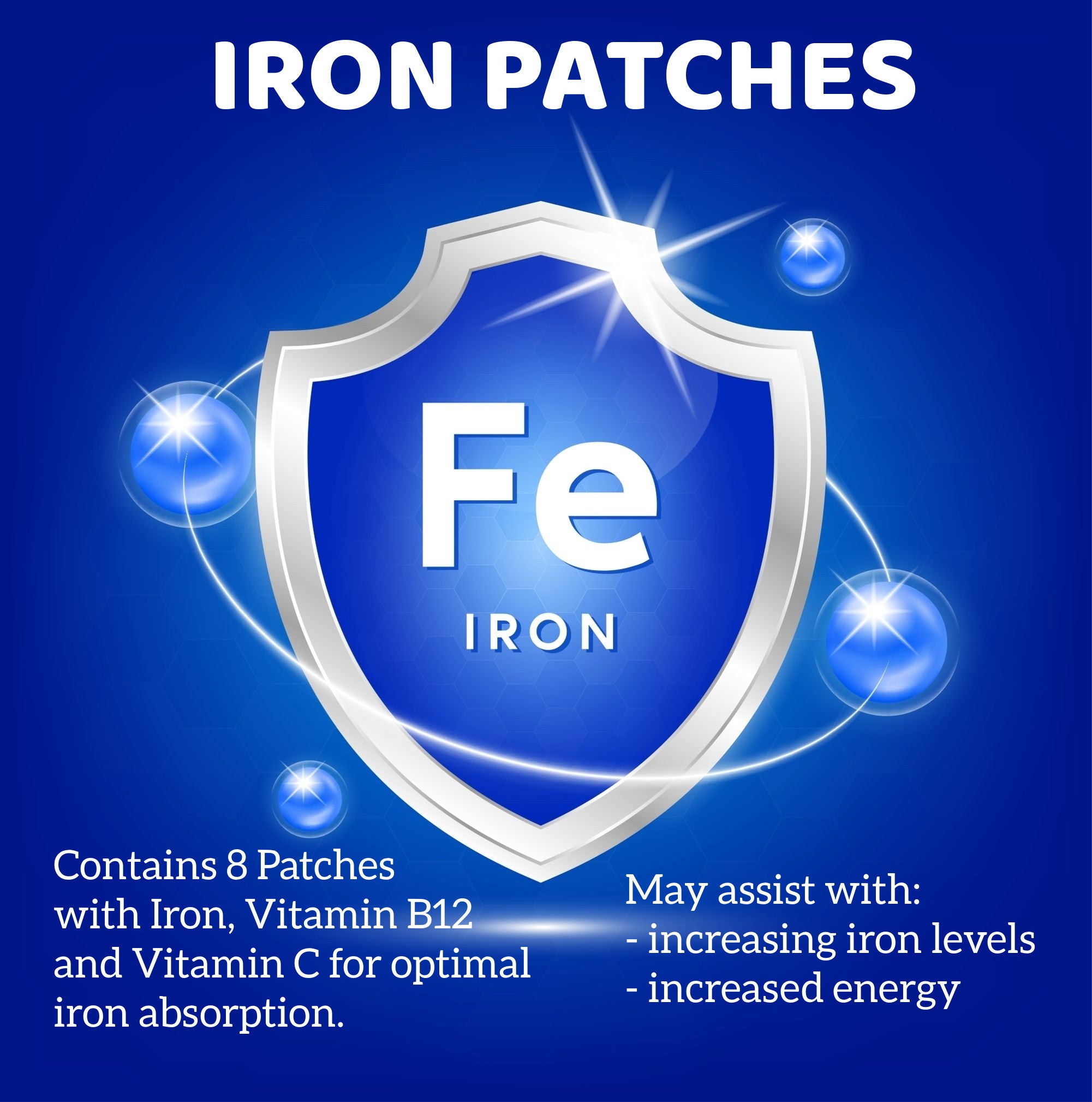 Smart Iron Patches – With Vitamin C & Methylated B12 for Energy & Oxygen Support